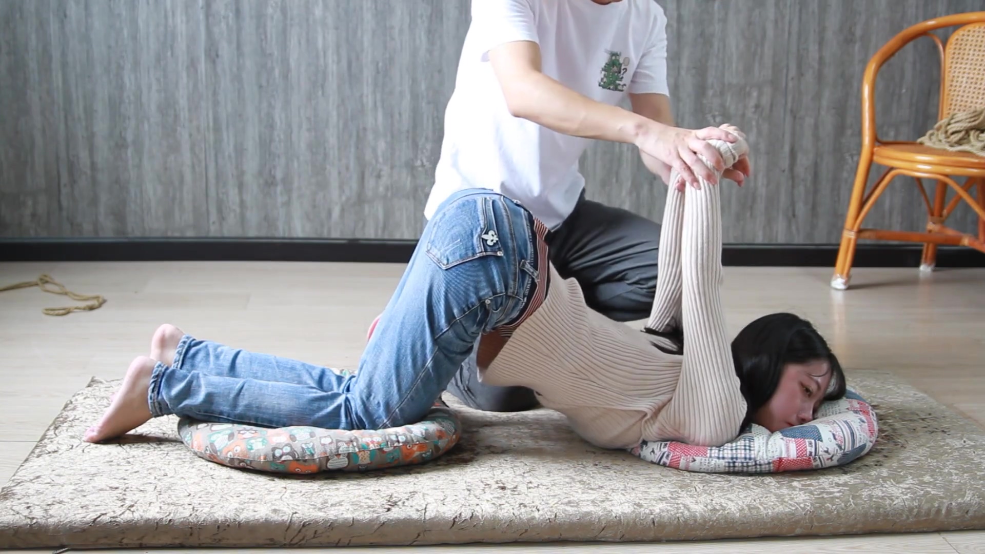 Chinese Bondage - Jeans And Barefeet
